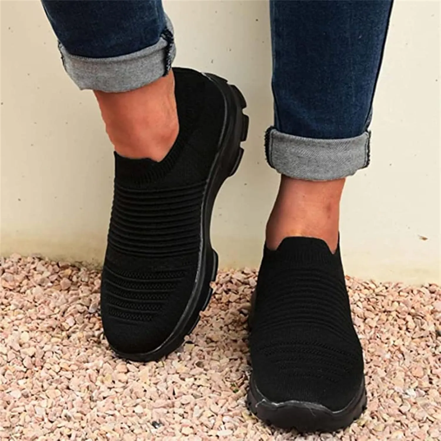 Ladmiple Gym Shoes For Women Workout Running Slip On Lightweight Tennis Shoes Non Slip Fashion Mesh Walking Sneakers