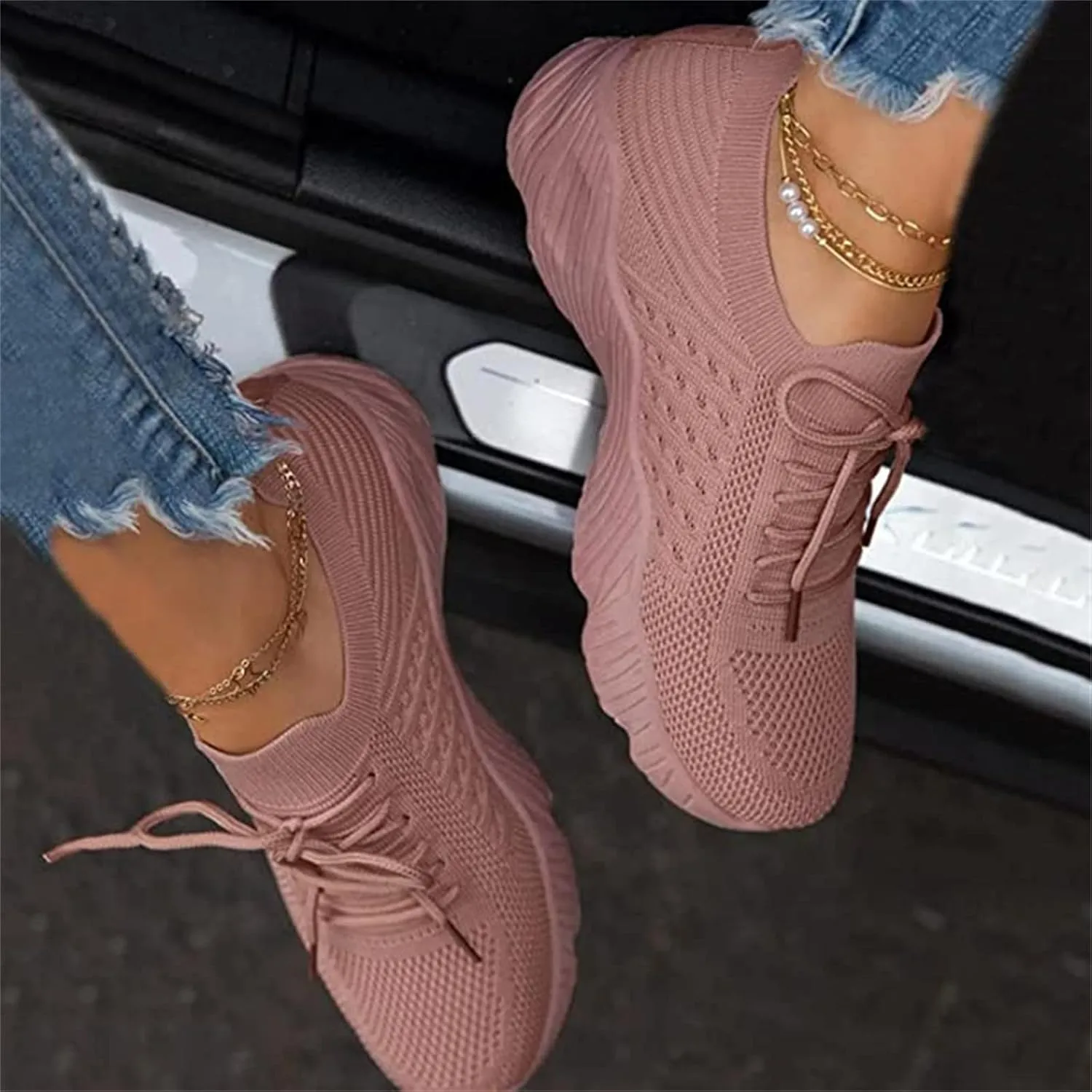 Ladmiple Tennis Shoes Womens Walking Running Slip On Lightweight Casual Non Slip Athletic Gym Comfort Fashion Sneakers 2025