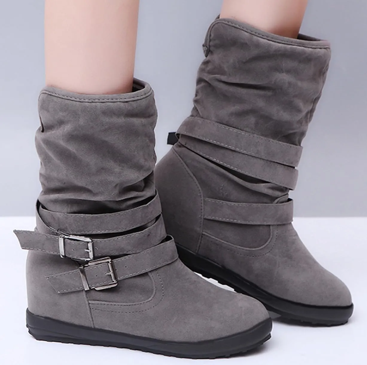 Ladmiple Winter Boots For Women Fashion Snow Boots Warm Ankle Booties Slip On Outdoor Fur Lined Casual Walking Shoes