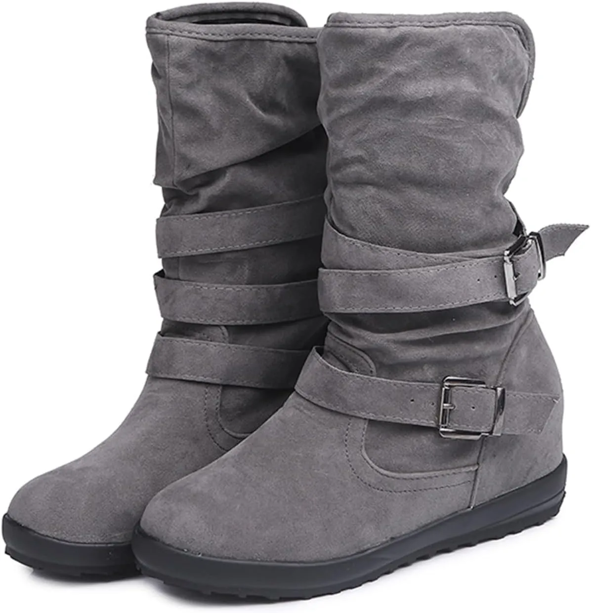 Ladmiple Winter Boots For Women Fashion Snow Boots Warm Ankle Booties Slip On Outdoor Fur Lined Casual Walking Shoes