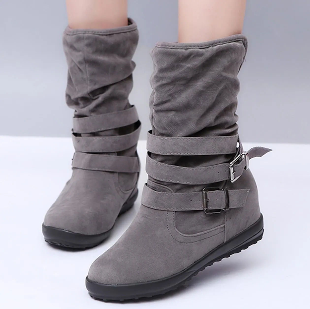 Ladmiple Winter Boots For Women Fashion Snow Boots Warm Ankle Booties Slip On Outdoor Fur Lined Casual Walking Shoes