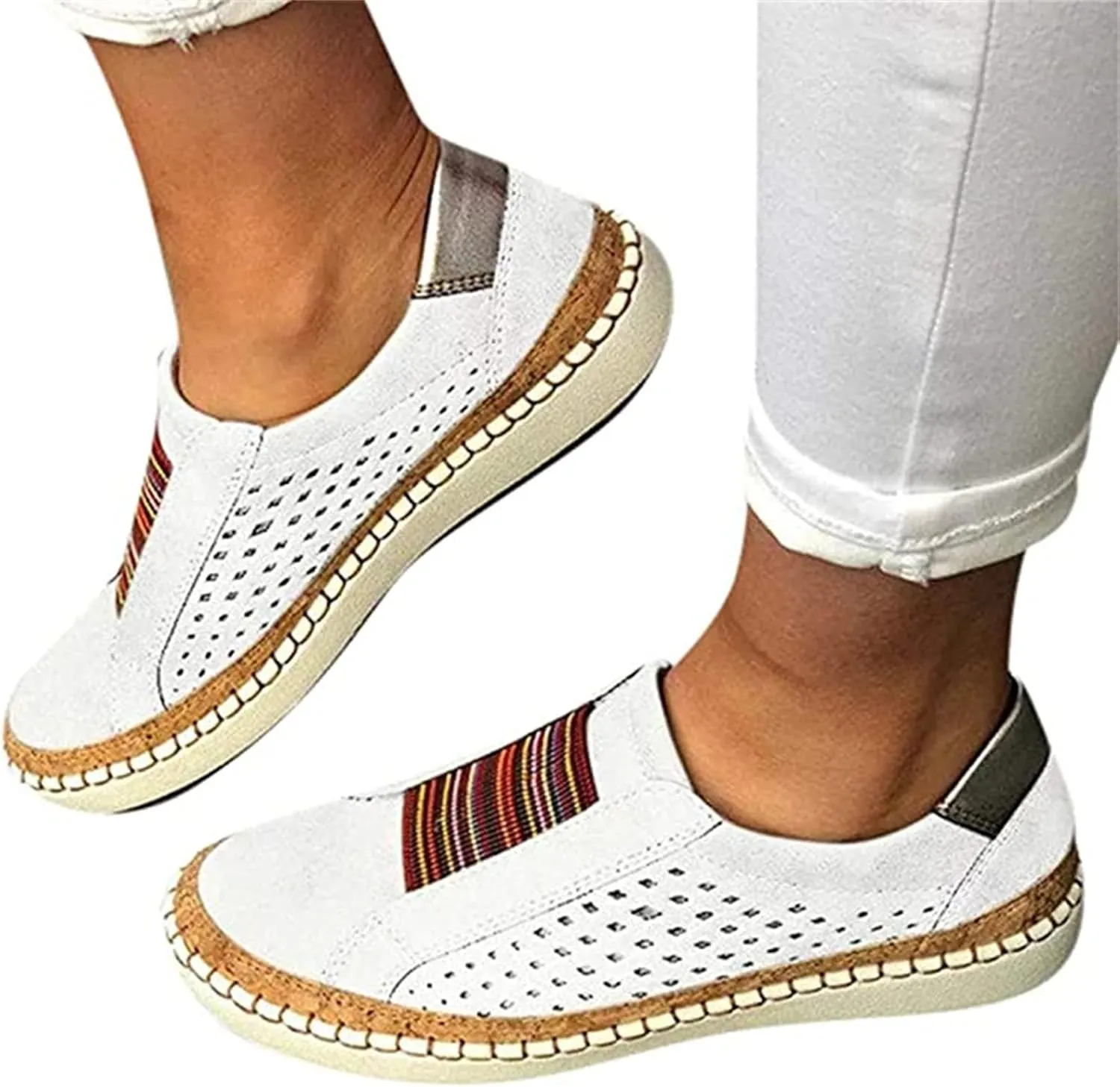 Ladmiple Womens Shoes Dressy Casual Loafers Low Top Canvas Sneakers Slip On Casual Fashion Comfortable Walking Shoes