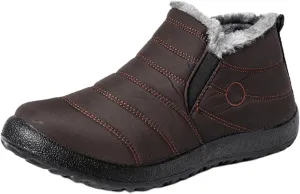 Lausiuoe Snow Boots For Women Waterproof Insulated Wide Width Warm Ankle Booties Comfortable Fur Lined Winter Shoes