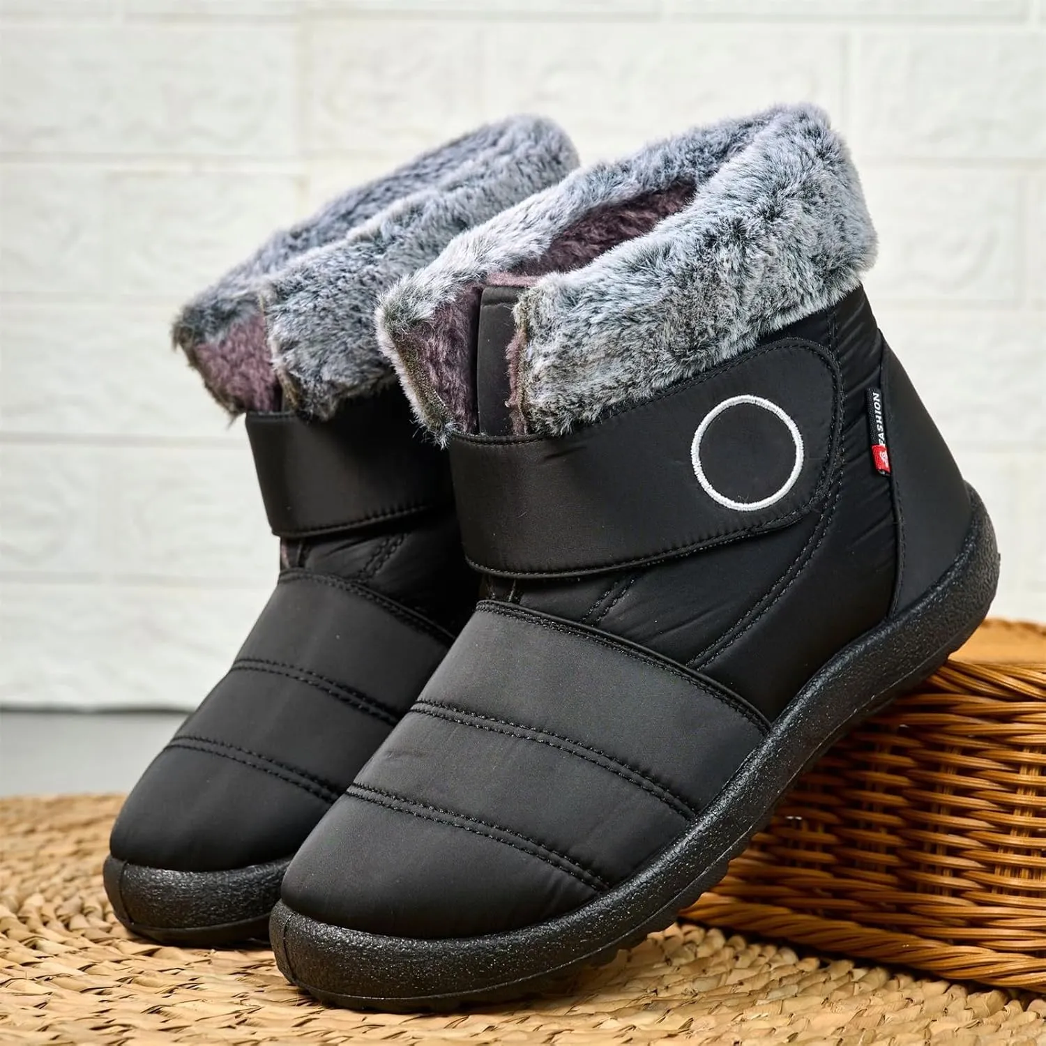 Lausiuoe Winter Boots For Women Waterproof Snow Non Slip Warm Fur Lined Waterproof Ankle Boots Outdoor Comfortable Shoes