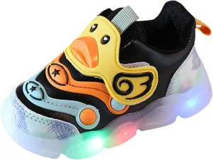 Leather Light Up artoon Sneaker for Toddler Baby Boys Led First Walking Sport Shoes Outdoor Breathable Non Slip Shoes