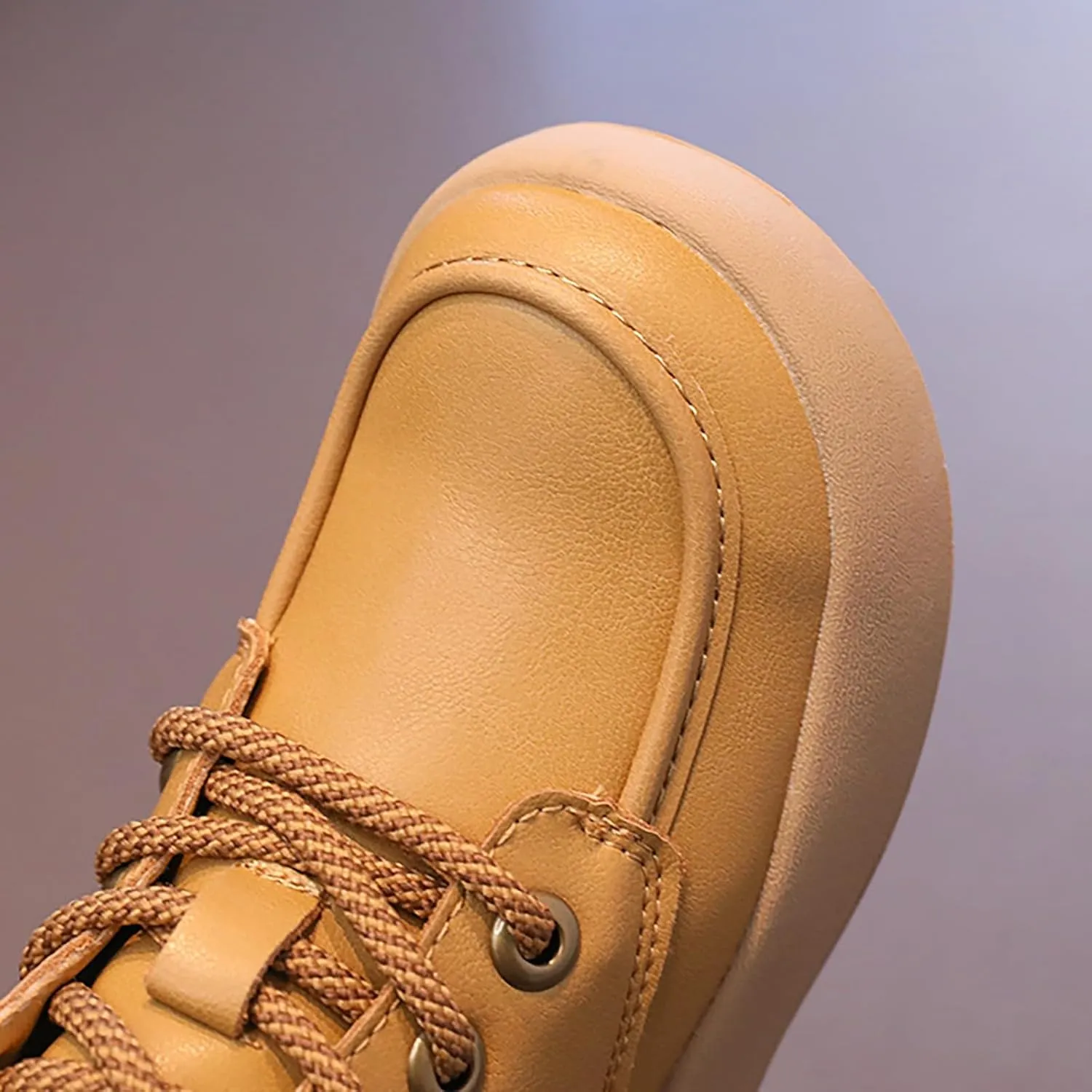 Leather Soft Snow Booties For Boys Kids Lace-Up Outdoor Sport Boots Shoes Fashion Casual aterproof Flat Shoes