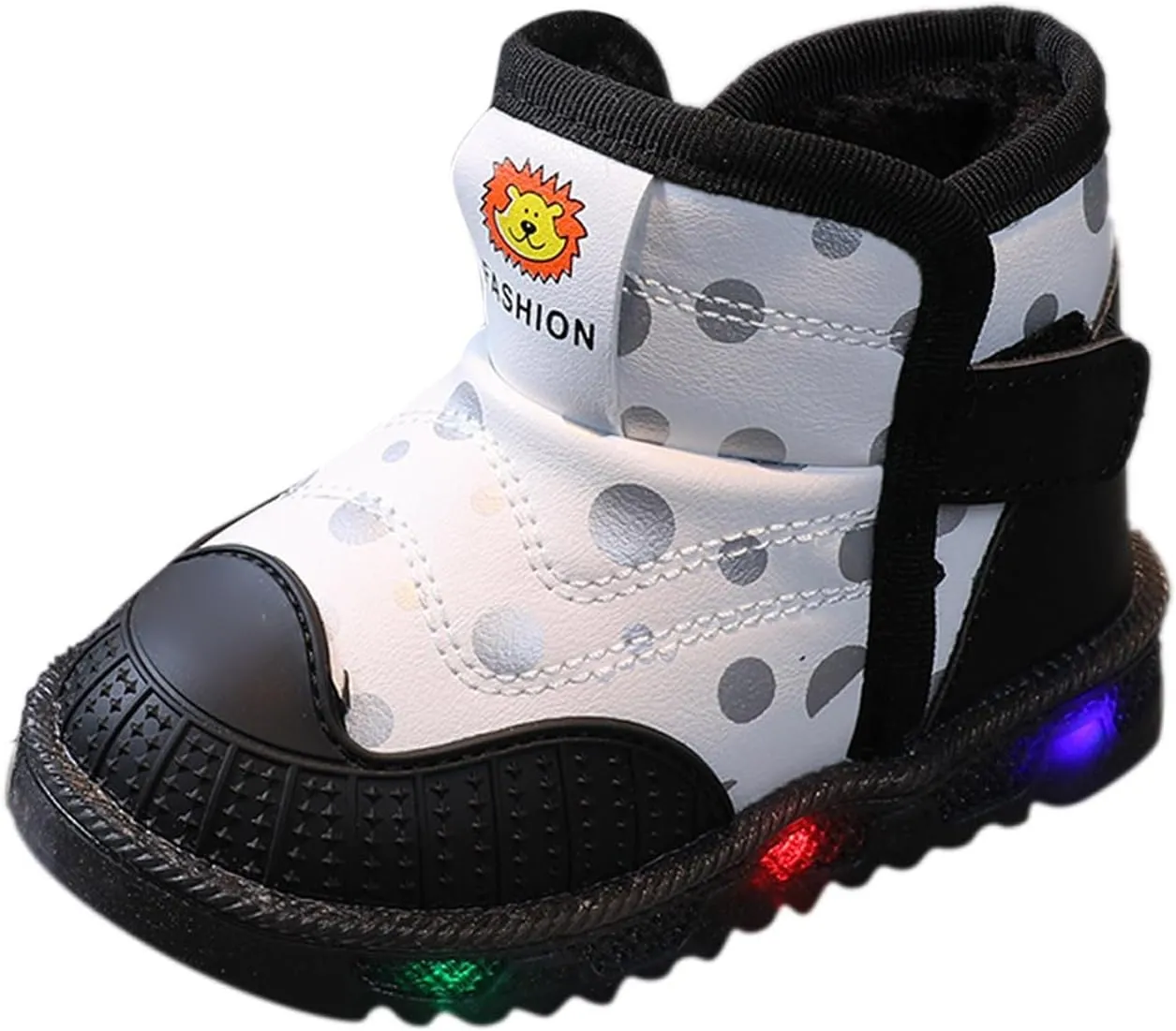 Led Light Shoes For Toddler Boys Girls Fuzzy Lined Thick Warm Booties Baby Infant Newborn Indoor Outdoor Flat Shoes