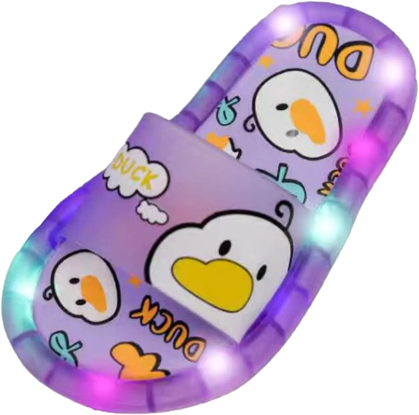Led Shoes Non-Slip Open Toe Slipper Kids Soft Sole Flat Luminous Sandal Slip On Led Shoes Lightweight Beach Pool