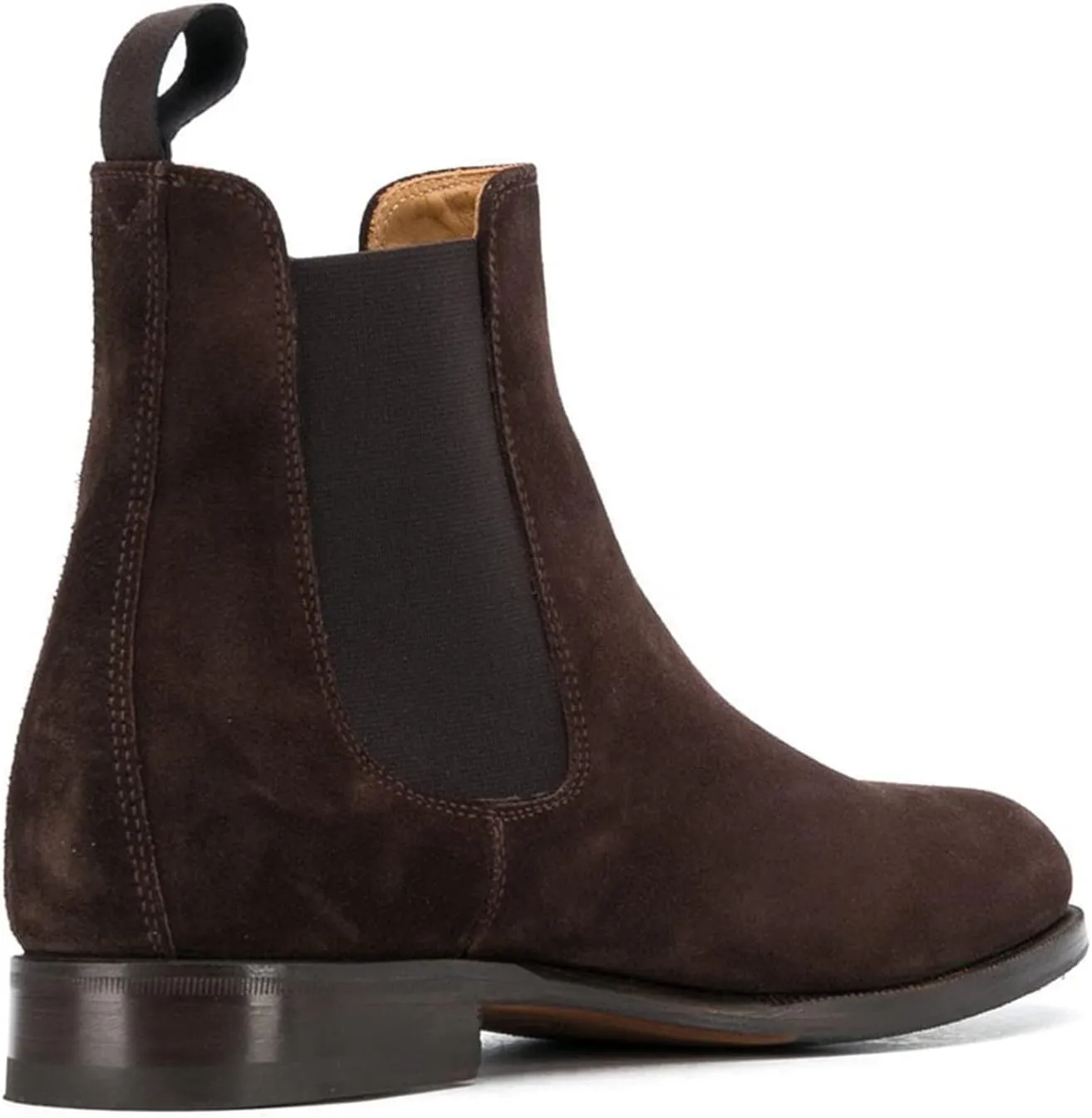 LEHOOR Women Chunky Low Heel Chelsea Ankle Boots Suede Round Toe Western Booties Slip On Comfortable 1.5 inch Flat Heel Chelsea Short Boots Elastic Office Ladies Casual Basic Dress Booties Winter Size 4-11 M US