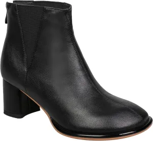 LEHOOR Womens Comfortable Low Chunky Block Heel Chelsea Boots Back Zipper Round Closed Toe Mid Thick Heels Elastic Chelsea Ankle Booties Matte Leather Zip Up Fall Winter Boots Dressy 4-11 M US