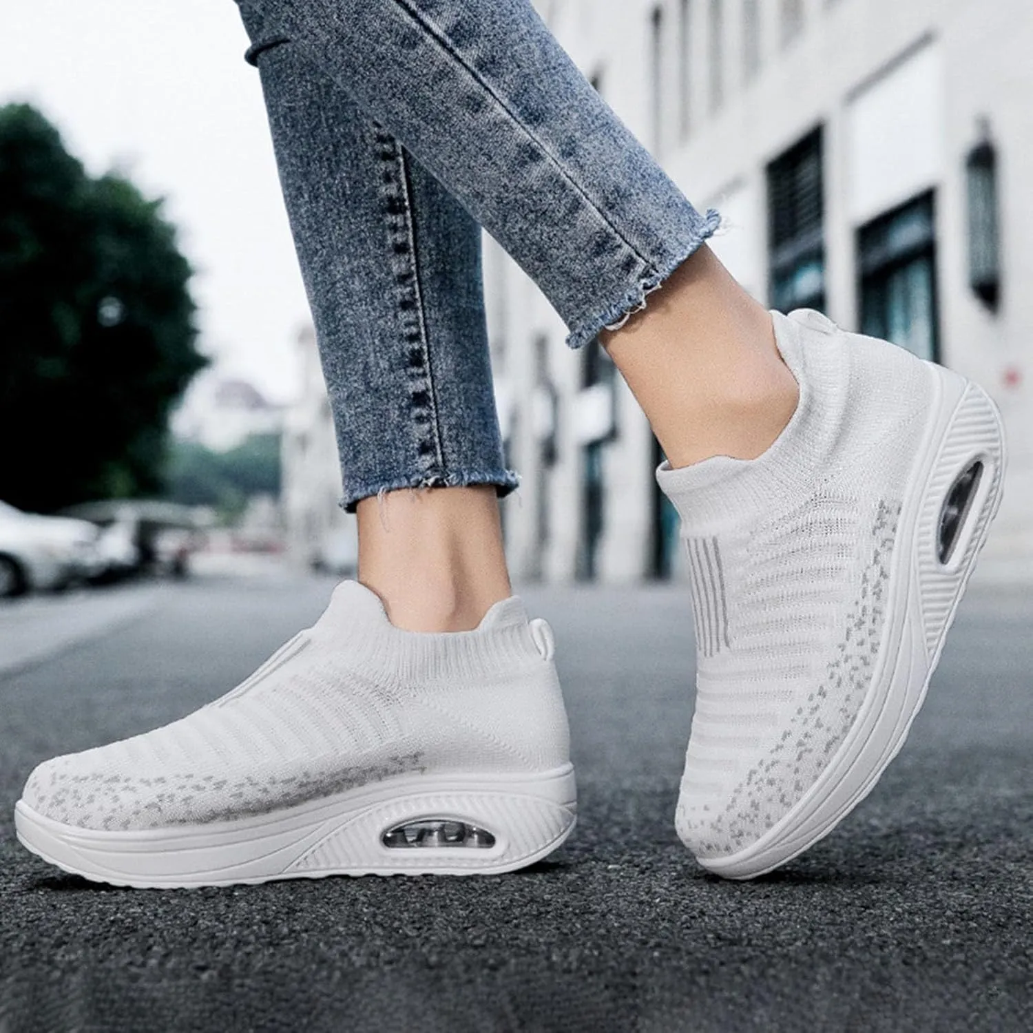 Lightweight Walking Tennis Shoes for Women Sports Mesh Shoes Arch Support Shoes Air Cushion Sole Sneakers