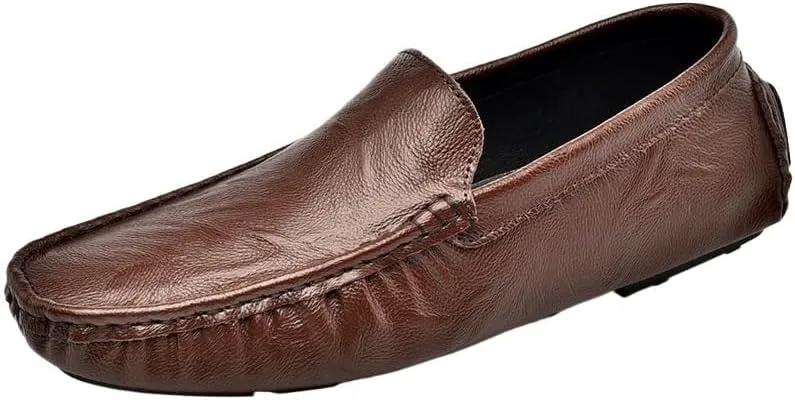 Men Fashion Loafers Black Brown One Foot Casual Business Office Dress Shoes Gentleman Banquet Social Shoes Men Shoes