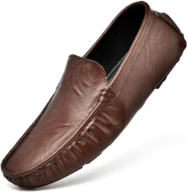 Men Fashion Loafers Black Brown One Foot Casual Business Office Dress Shoes Gentleman Banquet Social Shoes Men Shoes