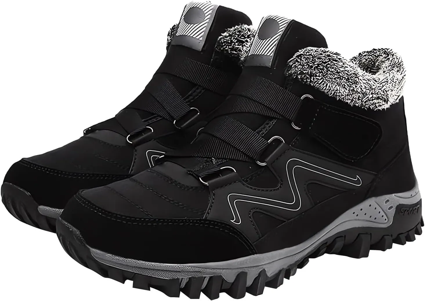 Men Work Boots Wide Width Hiking Sneakers Warm Booties Workout Shoes for Women Food Service Slip On Platform Shoes Lightweight Comfortable Hike Grounded Footwear