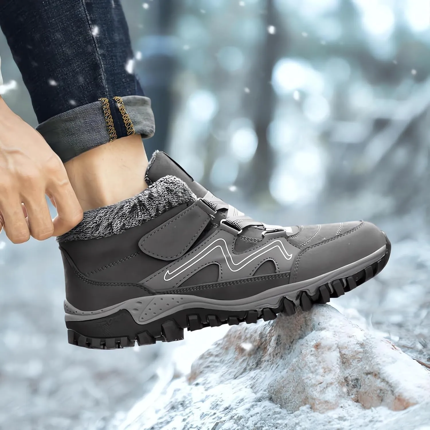 Men Work Boots Wide Width Hiking Sneakers Warm Booties Workout Shoes for Women Food Service Slip On Platform Shoes Lightweight Comfortable Hike Grounded Footwear