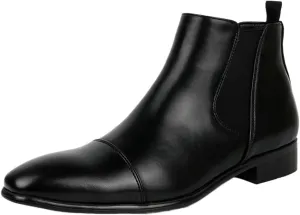Mens Chelsea Boots Casual Dress Boots Black Ankle Boots Elastic Slip On Boots for Men