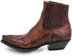 Men's Chelsea Dress Boots Classic Retro Slip On Boots For Men Embroidered Pointed Toe Cowboy Boots High Western Boots