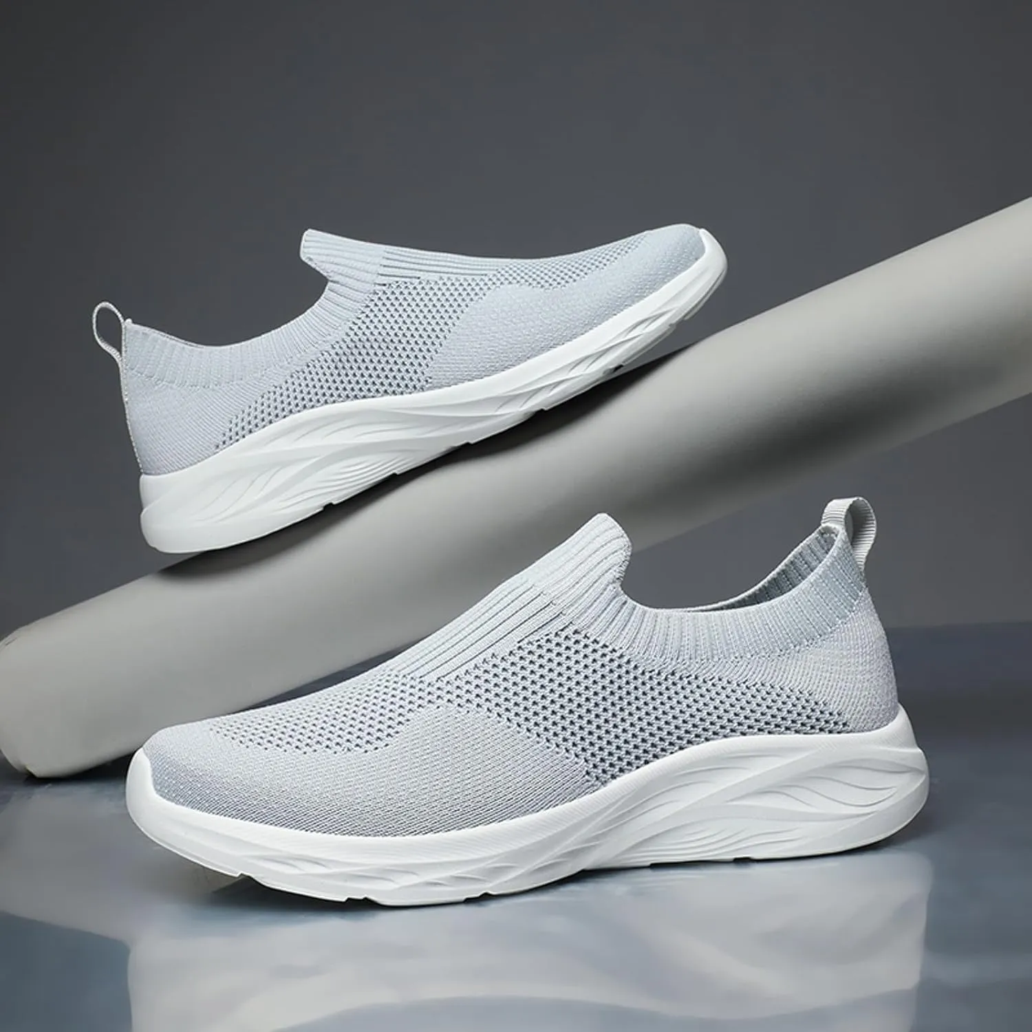 Men's Classic Casual Walking Shoes Casual Sneaker Mesh Breathable Walking Shoe Convenient Elderly Slip On Shoes