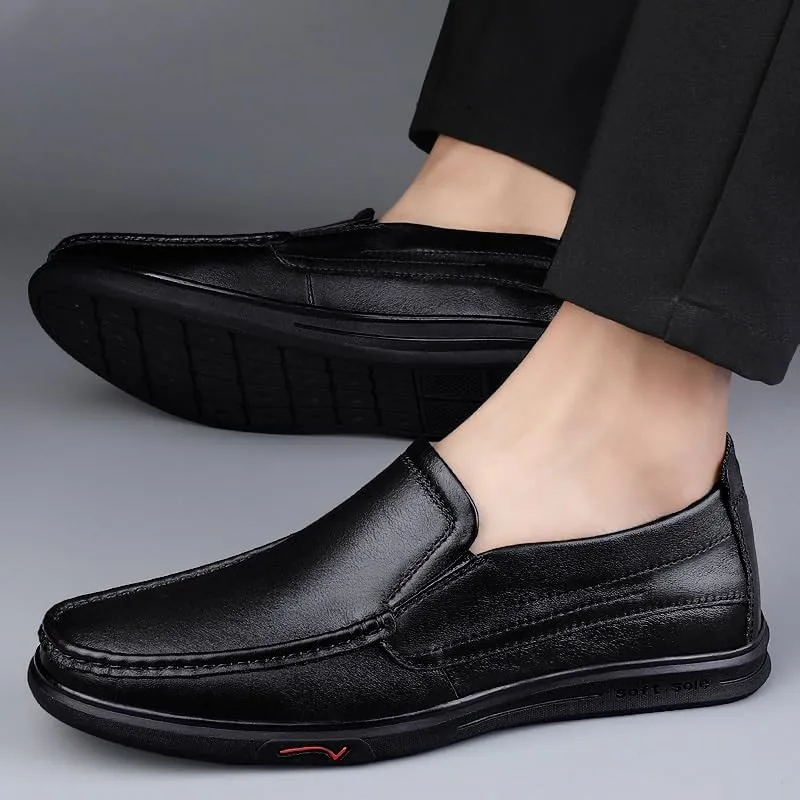 Men's Comfortable Oxford Shoes, Anti-Slip Round Toe Leather Dress Shoes