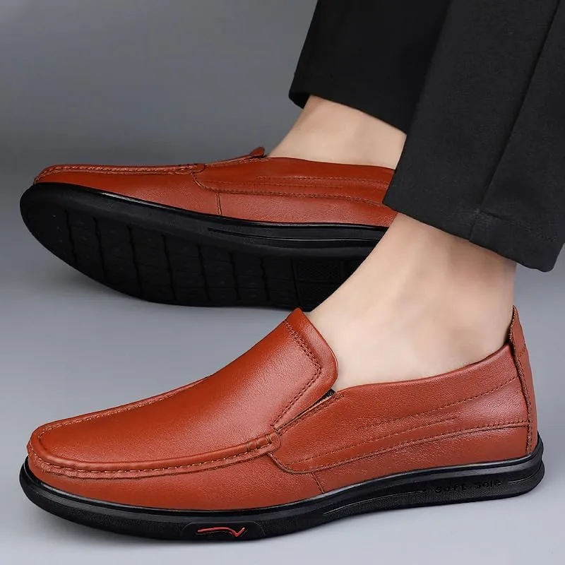Men's Comfortable Oxford Shoes, Anti-Slip Round Toe Leather Dress Shoes