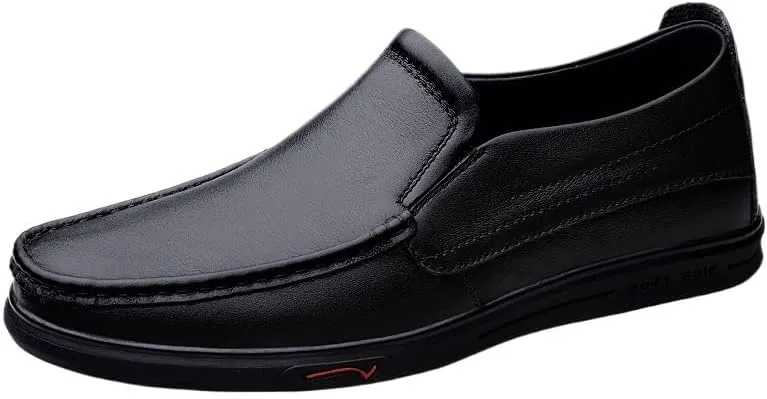 Men's Comfortable Oxford Shoes, Anti-Slip Round Toe Leather Dress Shoes