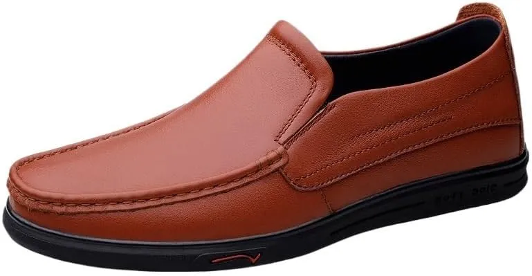 Men's Comfortable Oxford Shoes, Anti-Slip Round Toe Leather Dress Shoes