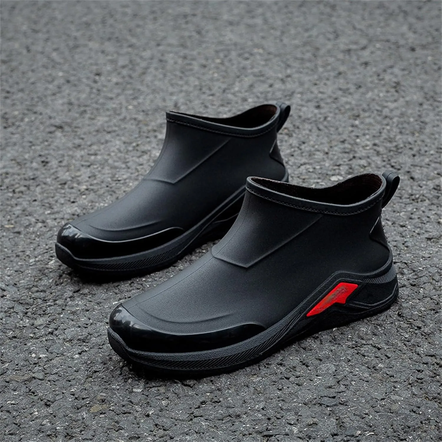Mens Deck Boots Waterproof Fishing Rain Anti-Slip Ankle Rubber Outdoor Work Shoes Gardening Insulated Mud Boots