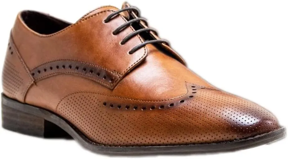 Mens Genuine Leather Brogues Lace Up Dress Shoes Formal Wedding Business Footwear