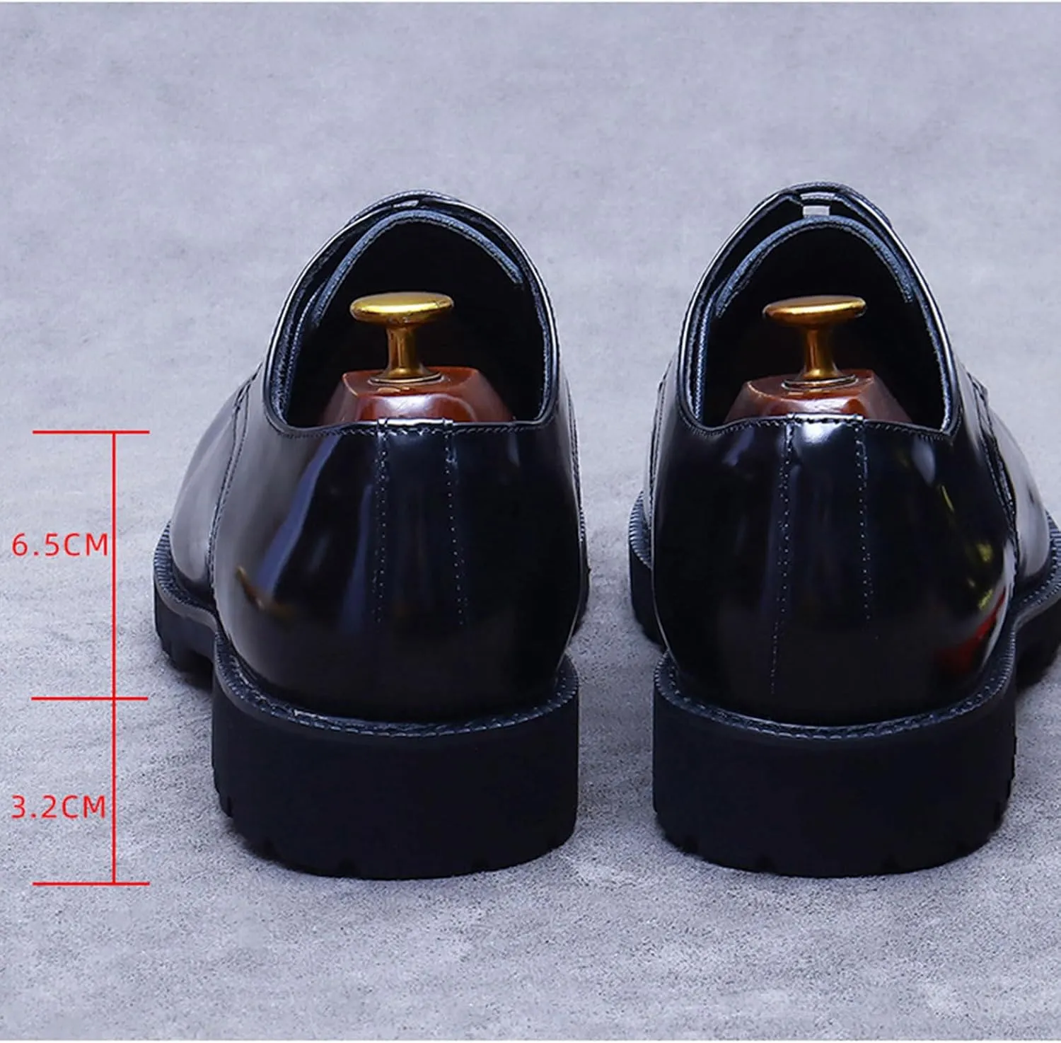 Men's Lace-Up Shoes, Derbys Handmade Genuine Leather Shoes Business Casual Formal Shoes Thick Sole Low Top Gentleman Comfortable Breathable Shoes, 41 EU,Black