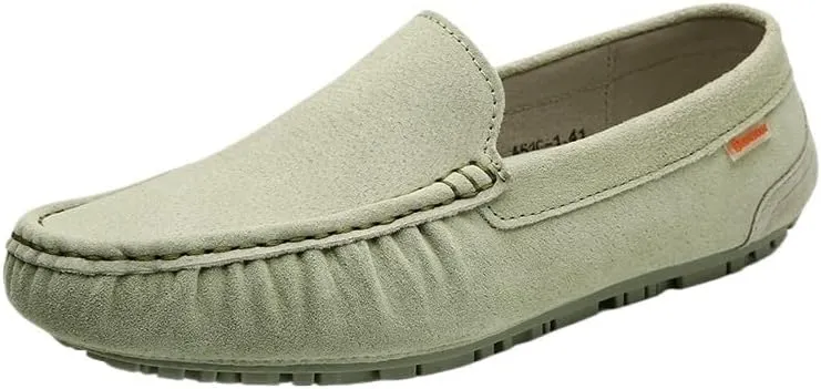 Men's Loafers Round Toe Suede Driving Shoes, Flexible & Lightweight Slip-Ons, Classic Style Anti-Slip Design