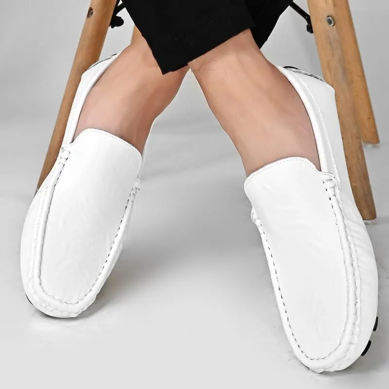 Men's Loafers Shoes Moe Toe PU Leather Driving Moccasins Loafers Flat Heel Lightweight Resistant Casual Outdoor Slip On