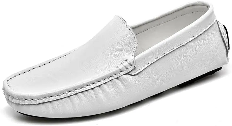 Men's Loafers Shoes Moe Toe PU Leather Driving Moccasins Loafers Flat Heel Lightweight Resistant Casual Outdoor Slip On