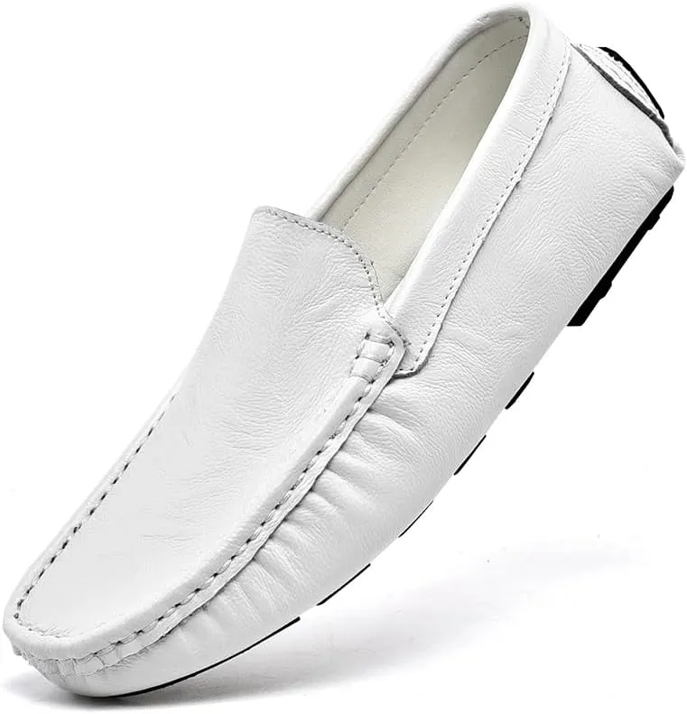 Men's Loafers Shoes Moe Toe PU Leather Driving Moccasins Loafers Flat Heel Lightweight Resistant Casual Outdoor Slip On