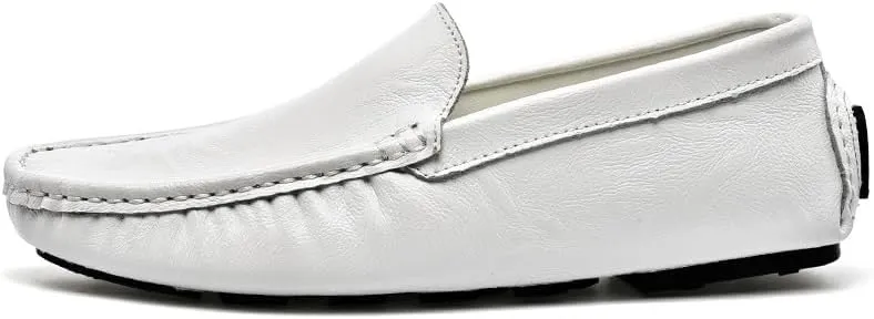 Men's Loafers Shoes Moe Toe PU Leather Driving Moccasins Loafers Flat Heel Lightweight Resistant Casual Outdoor Slip On