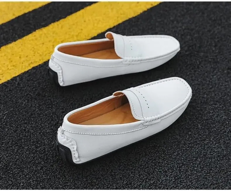 Men's Loafers Shoes Round Toe Nubuck Leather Penny Driving Loafers Lightweight Resistant Anti-Slip Classic Prom Slip On