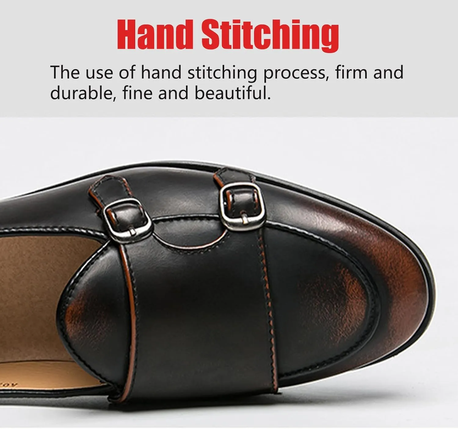 Men's Monk Strap Loafer Leather Slip-On Shallow Mouth Backless Oxford Shoes Casual Business Dress Shoes