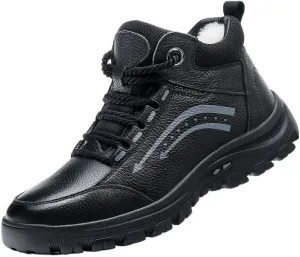 Men's Outdoor Anti-Slip Cotton Shoes Winter Casual Velvet Warm Snow Boots Oxford Lace Up Low Top Anti-Slip Outdoor Shoes for Men