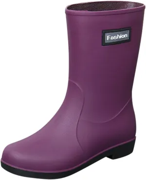 Men's Rubber Rain Boots Waterproof Non Slip Mid Calf Boots for Garden Fishing Outdoor Mens Winter Boots
