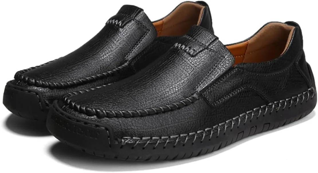 Mens Shoes Dress Slip-on Loafers: Men's Premium Genuine Leather for Driving