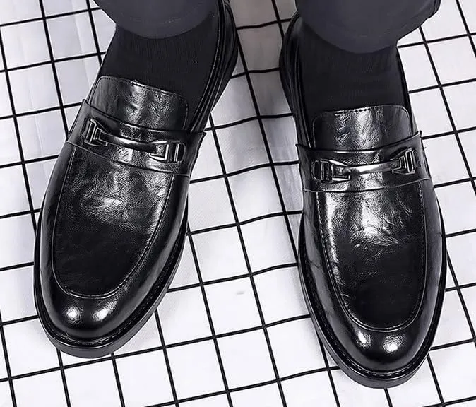 Men's Slip On Dress Shoes Pointed Toe Derbys Classic Formal Business Brogue Oxfords Shoes
