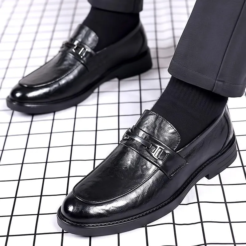 Men's Slip On Dress Shoes Pointed Toe Derbys Classic Formal Business Brogue Oxfords Shoes