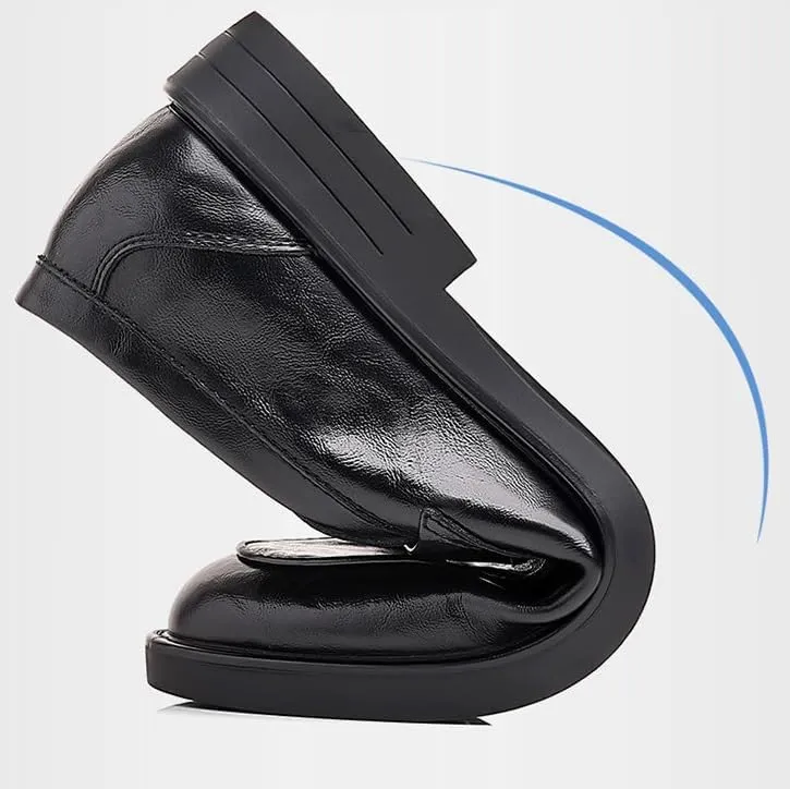Men's Slip On Dress Shoes Pointed Toe Derbys Classic Formal Business Brogue Oxfords Shoes