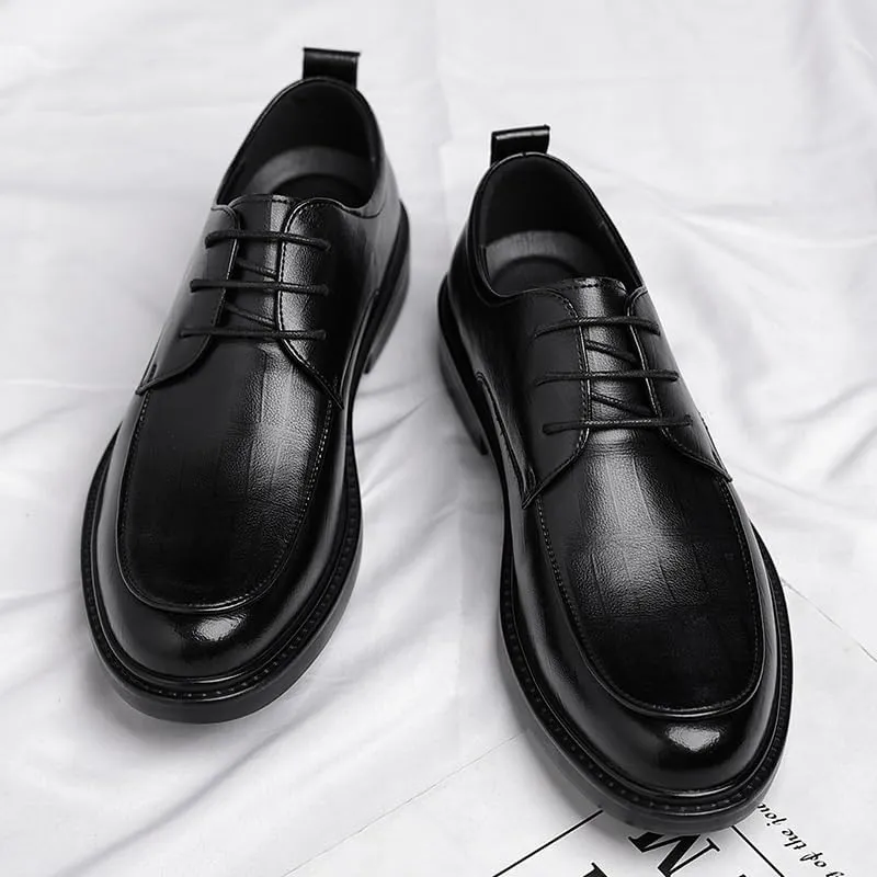Men's Slip-On Leather New Oxford Shoes Office Working Premium Derby for Driving Walking Wedding Outdoor Indoor Size
