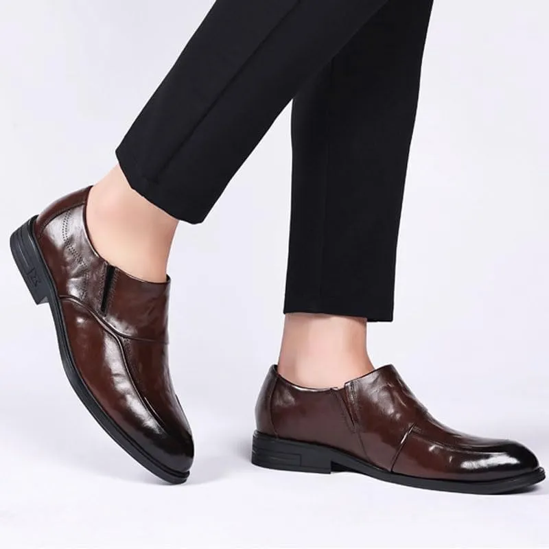 Men's Slip On Pointed Toe Derbys Classic Formal Business Shoes