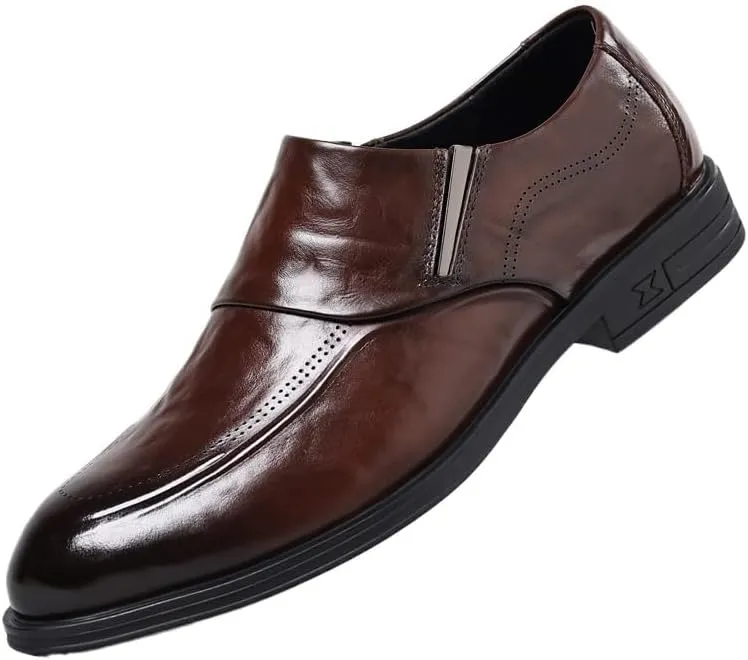 Men's Slip On Pointed Toe Derbys Classic Formal Business Shoes