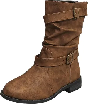 Mid Calf Boots for Women, Vintage Square Toe Lace Up Zip High Heel Boots Combat Wedge Ankle Boots Chunky Platform Boots