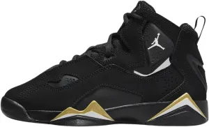NIKE Jordan True Flight Big Kids Shoes Size-6.5, Black/White-metallic Gold