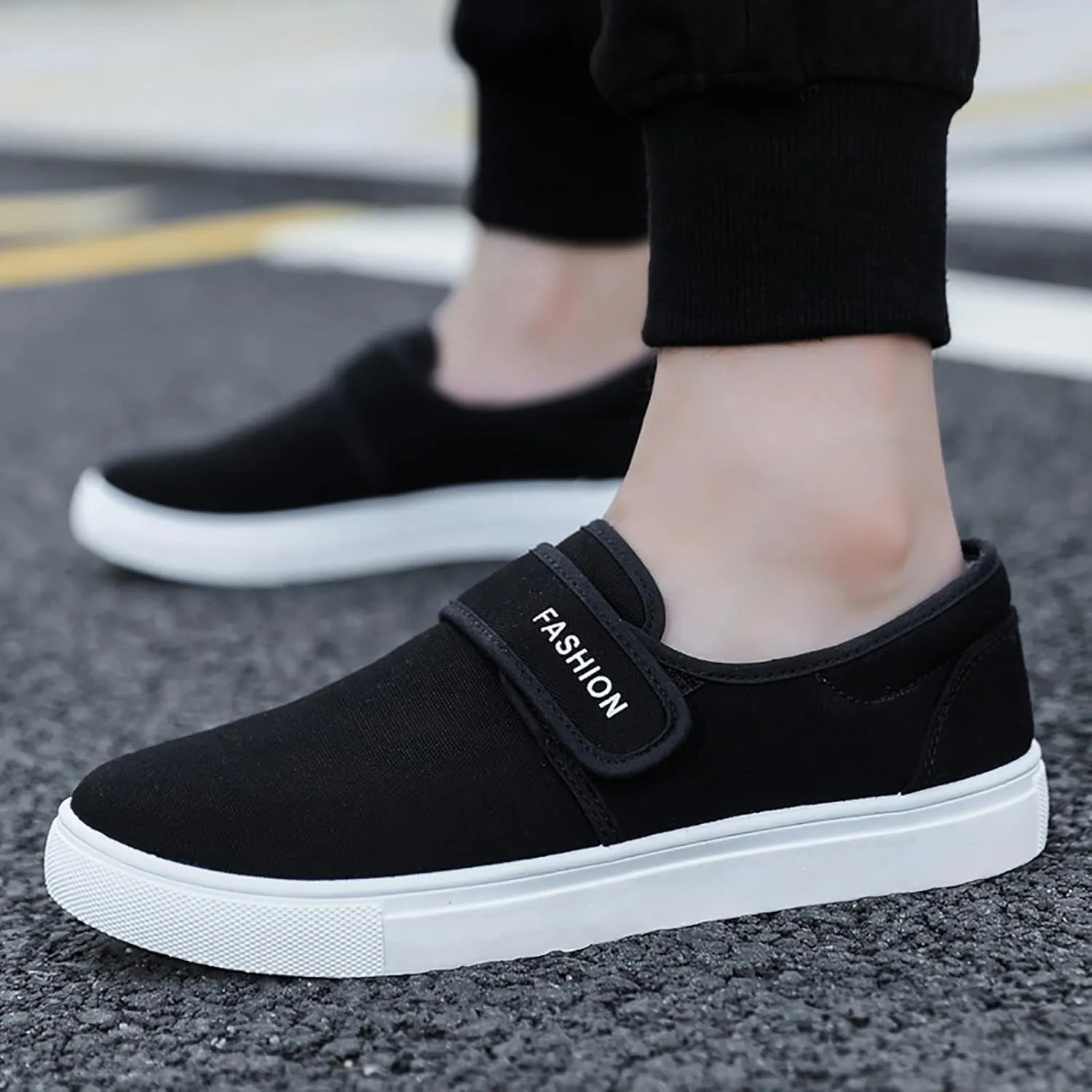 Non Slip Work Sport Shoes for Men Slip On Lightweight Breathable Fashion Sneaker Arch Support Plantar Fasciitis