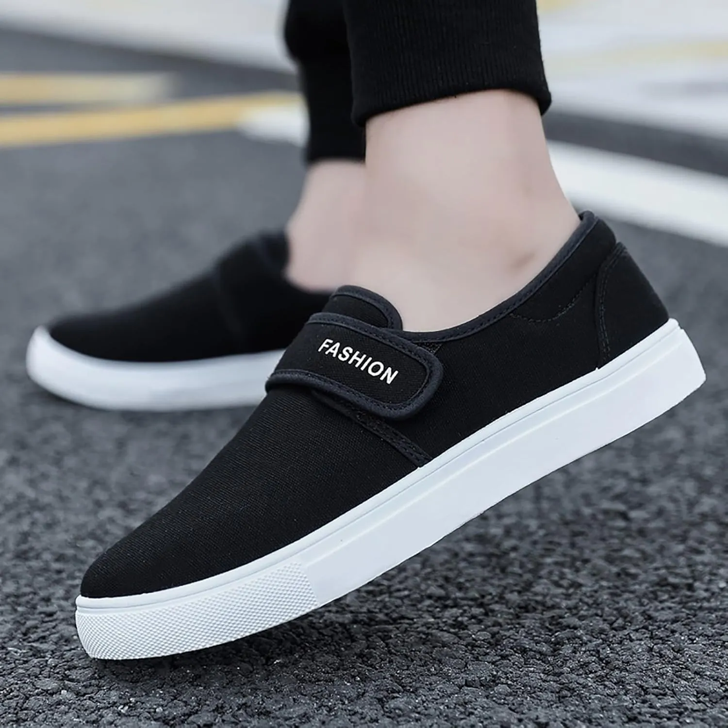 Non Slip Work Sport Shoes for Men Slip On Lightweight Breathable Fashion Sneaker Arch Support Plantar Fasciitis