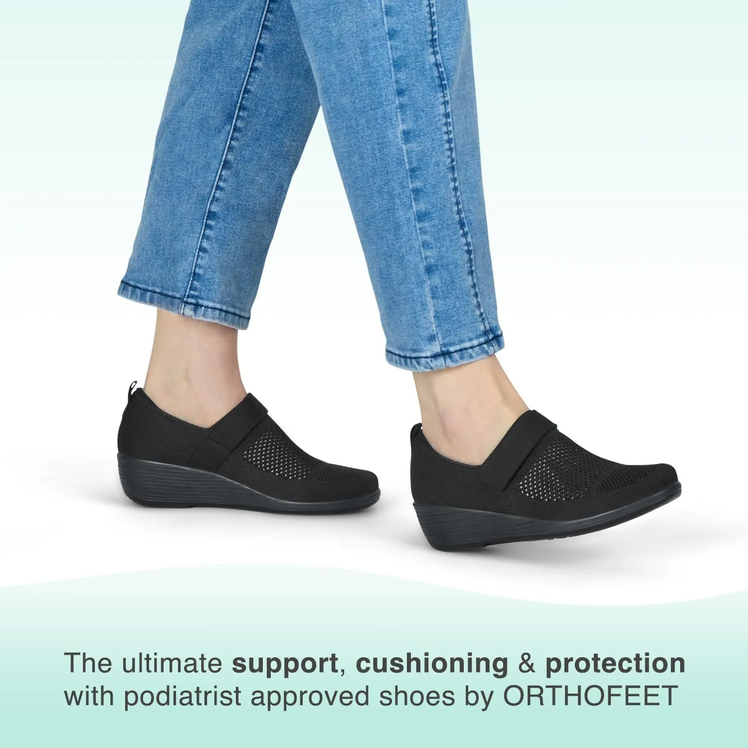 Orthofeet Women's Orthopedic Eve Wedge Shoe with Arch Support